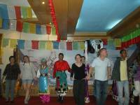 Our Join in Tour in Tibet, dancing with the guide and dancers in Tibet Local restaurants  &raquo; Click to zoom ->