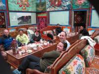 French travelers in Lhasa restaurant  » Click to zoom ->