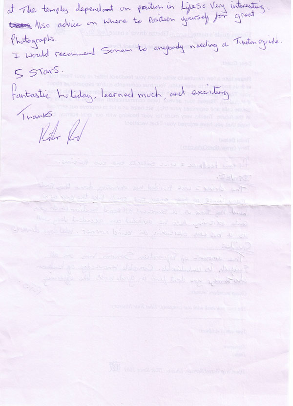 20100923-P1 Peter's Tibet travel feedback letter