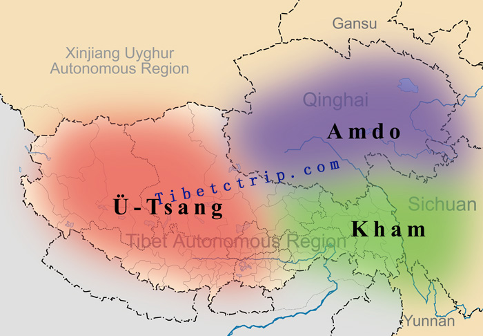 Map of Amdo,Tibet province Map, Traditional Tibetan Regions